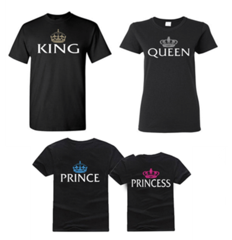 Matching family t-shirts, royalty