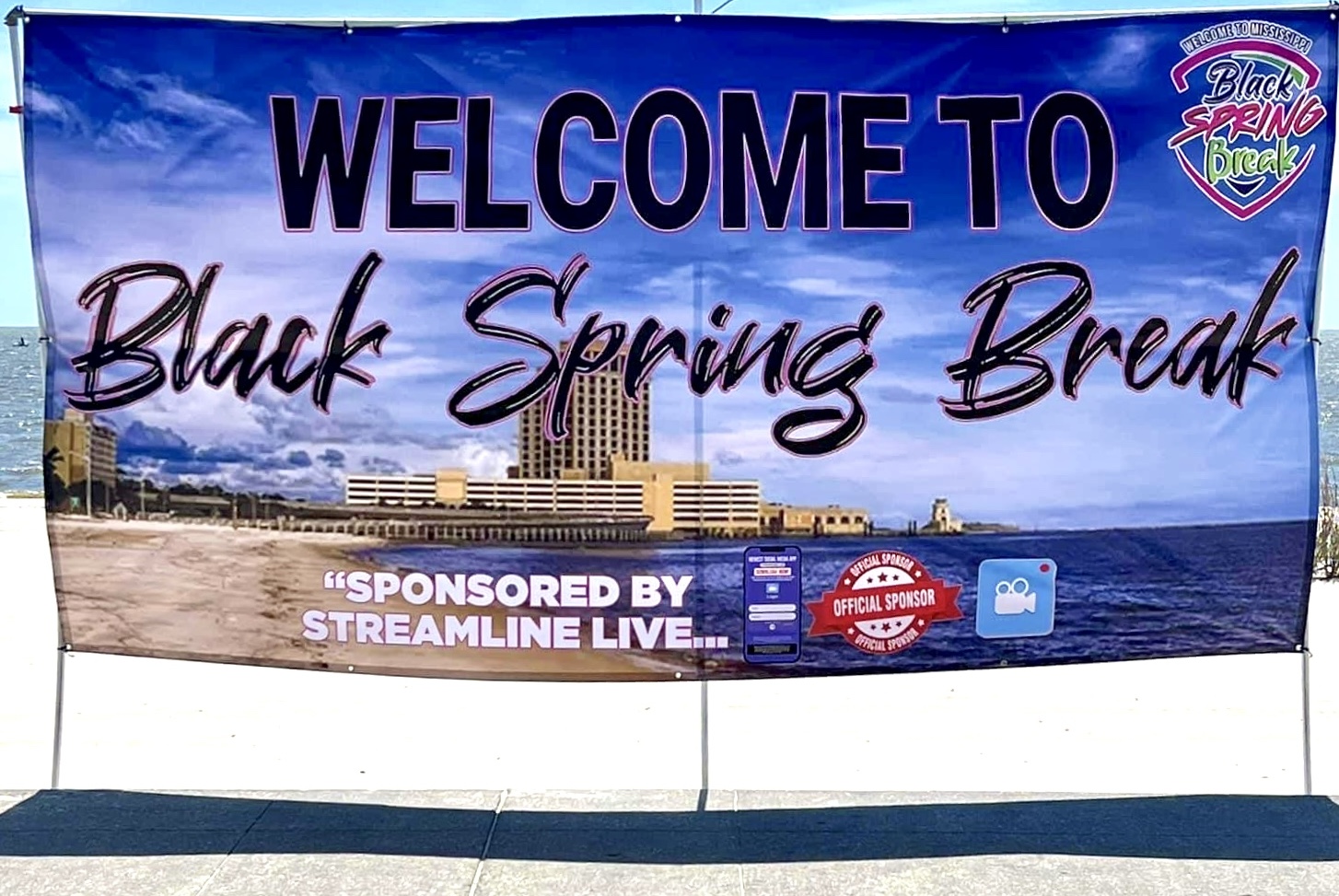 Black spring break sign in mississippi