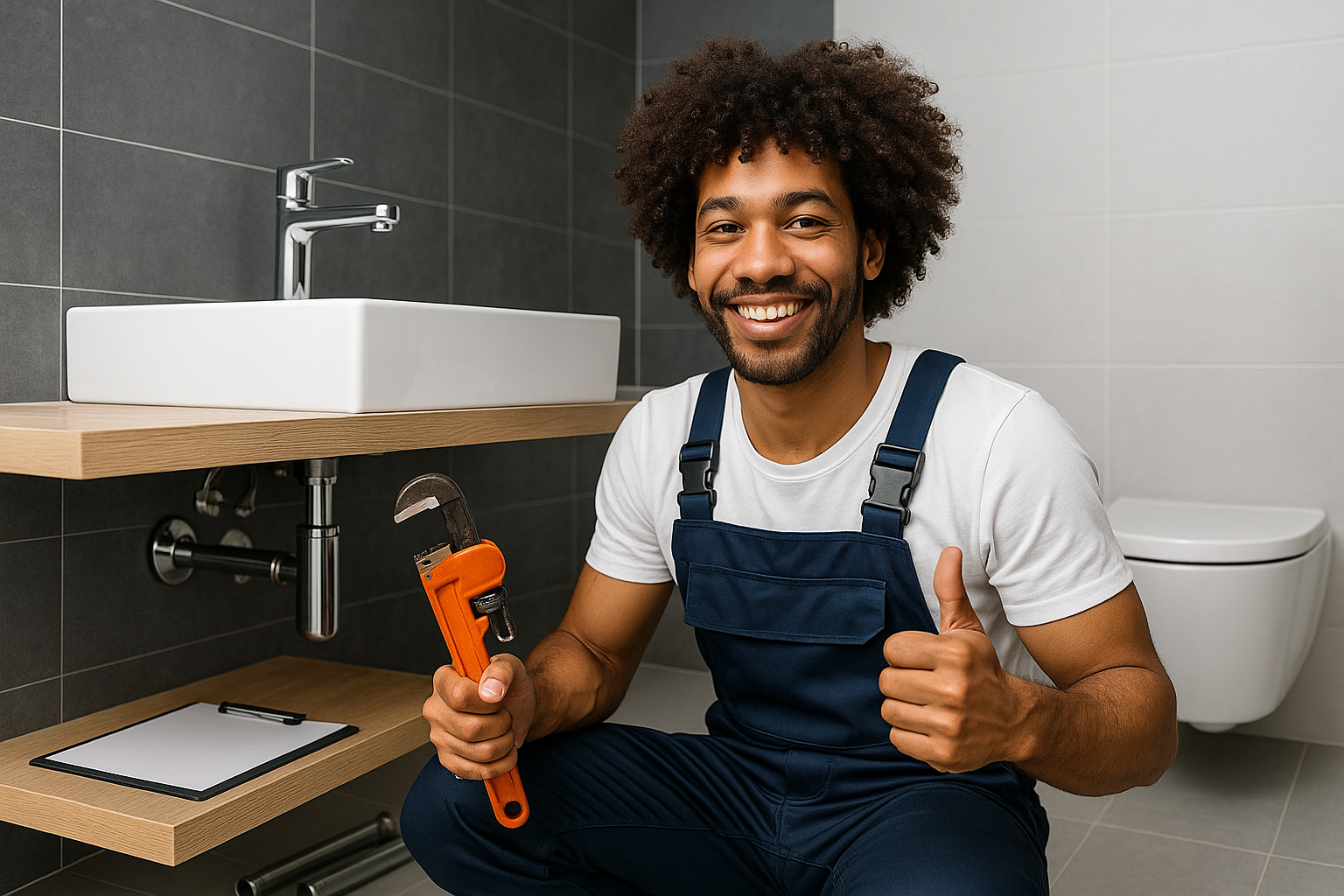 Professional black plumber checking modern pipes, representing costly mistakes businesses make without a professional plumber