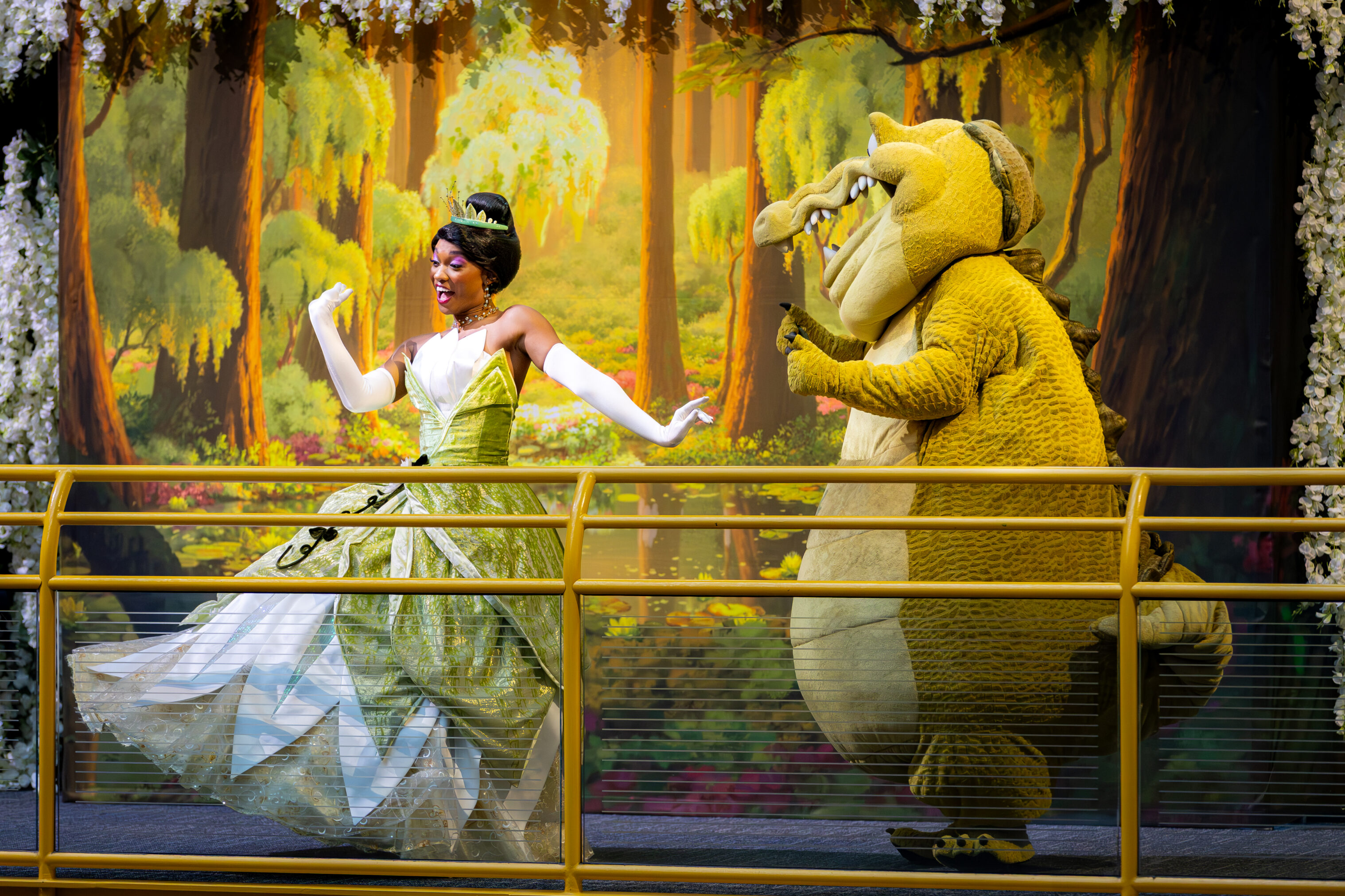 Princess tiana and louis performance at children’s museum exhibit celebrating representation for black children