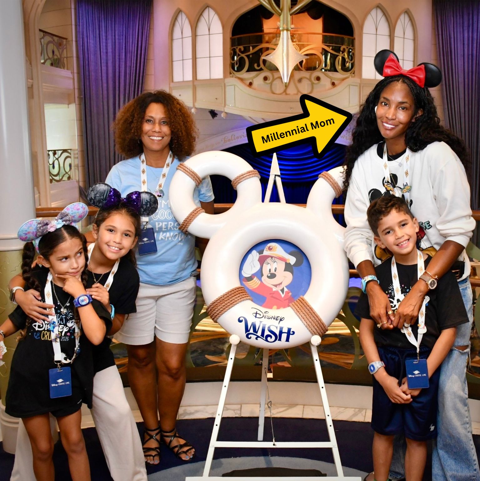 Three generations of family enjoying the disney wish together during a multigenerational disney cruise vacation filled with magical memories.