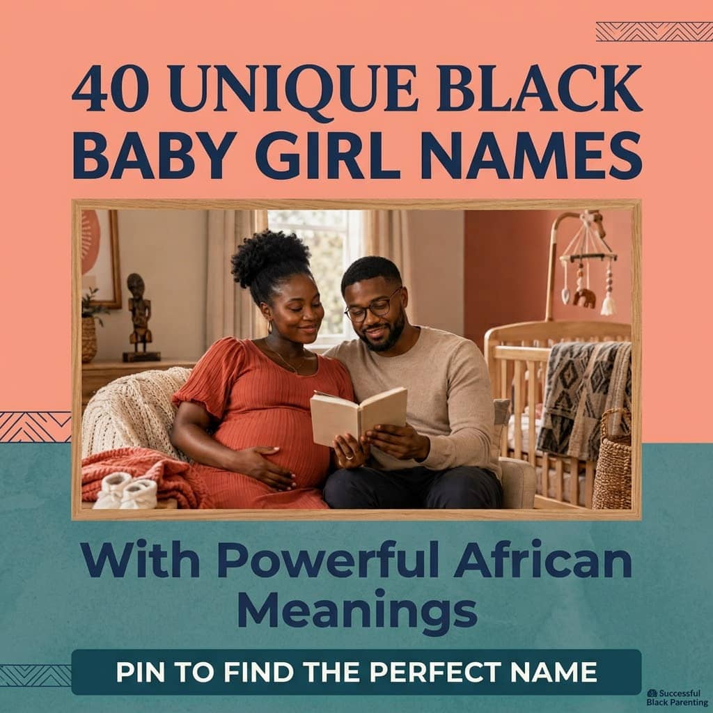 Black parents choosing from unique african american girl names for their baby daughter.